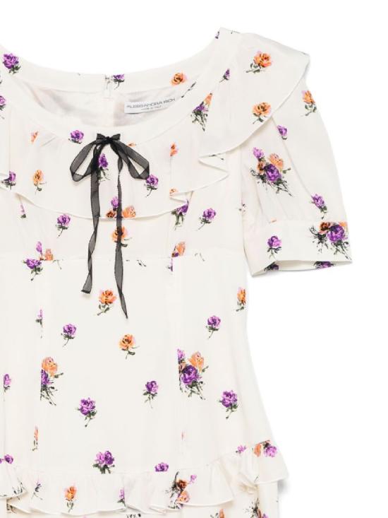 25SS 알레산드라리치 미디 원피스 FABX4002 F44660822 WHITE ORANGE - ALESSANDRA RICH