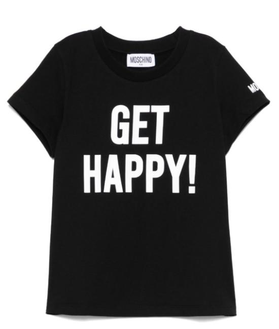 25SS [키즈] 모스키노 티셔츠 HDM06ULAA02 60100 Black