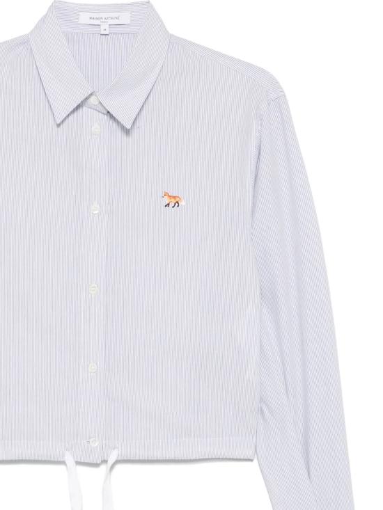 25SS 메종키츠네 셔츠 OW00406WC5034 B186 WHITE BLACK STRIPES - MAISON KITSUNE