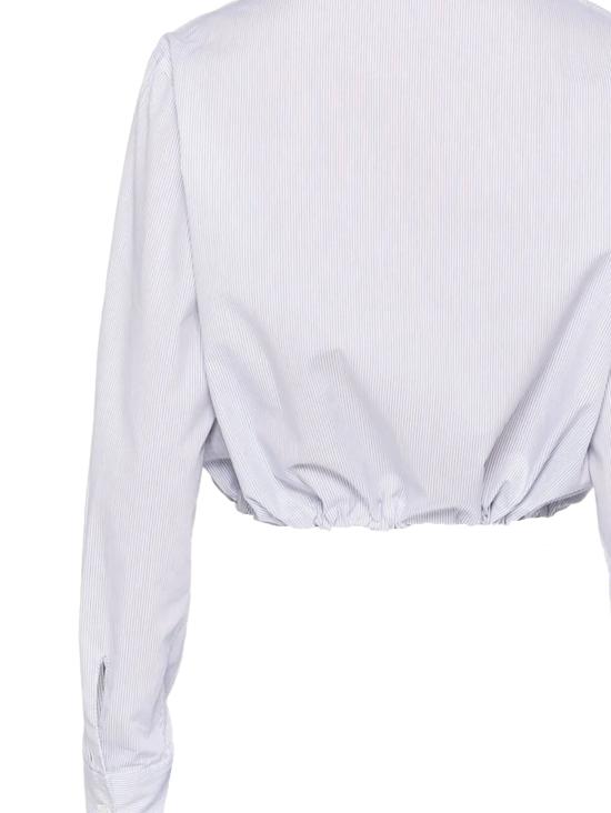 25SS 메종키츠네 셔츠 OW00406WC5034 B186 WHITE BLACK STRIPES - MAISON KITSUNE