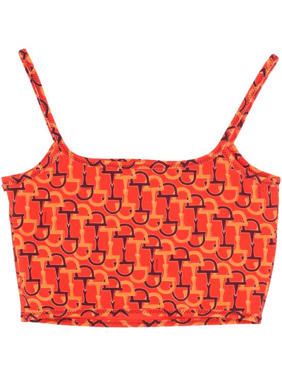 25SS 구찌 민소매 티셔츠 828252 ZAS9N7033 ORANGE ROSSO ANCORA - GUCCI