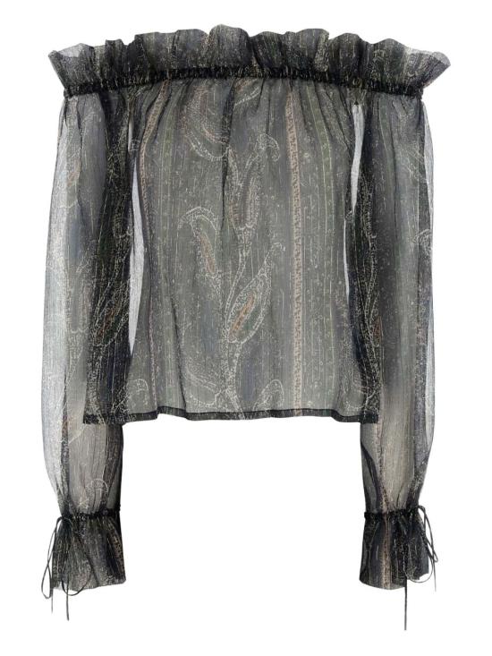 25SS 생로랑 블라우스 823001 Y4K854007 Blue