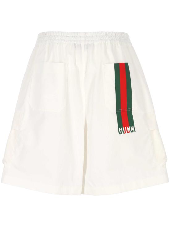 25SS 구찌 웹 버뮤다 쇼츠 814620 ZAIAK9174 STAMP WHITE - GUCCI