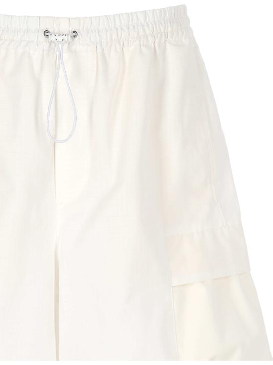 25SS 구찌 웹 버뮤다 쇼츠 814620 ZAIAK9174 STAMP WHITE - GUCCI