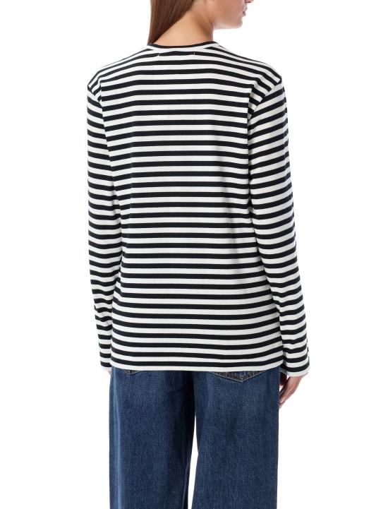 25SS 꼼데가르송 긴팔 티셔츠 AX T164 051 BLACK WHITE STRIPES - COMME DES GARCONS