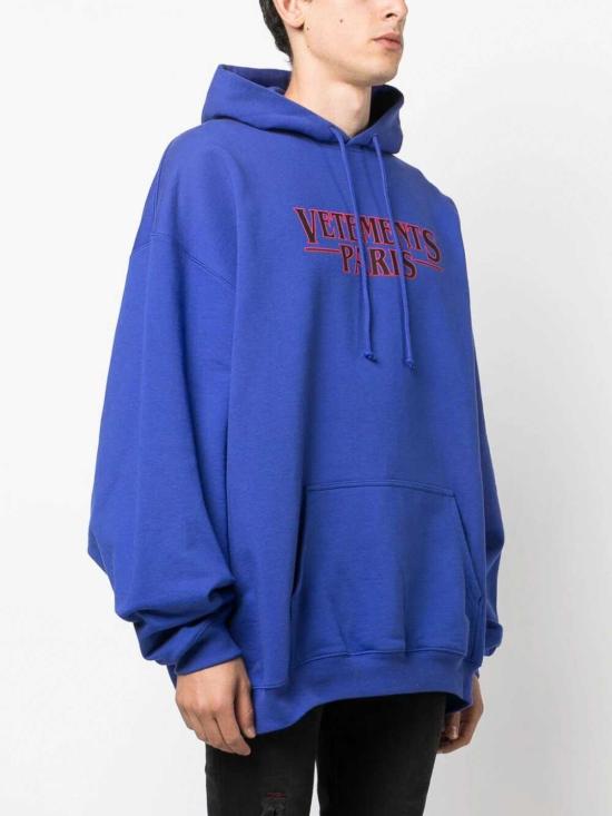  베트멍 후드 티셔츠 UE54HD500NROYAL Blue - VETEMENTS