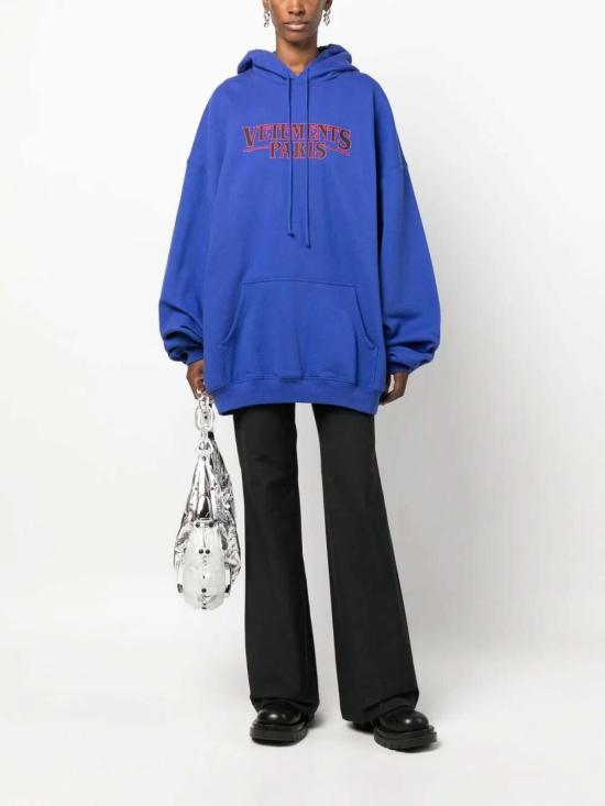  베트멍 후드 티셔츠 UE54HD500NROYAL Blue - VETEMENTS