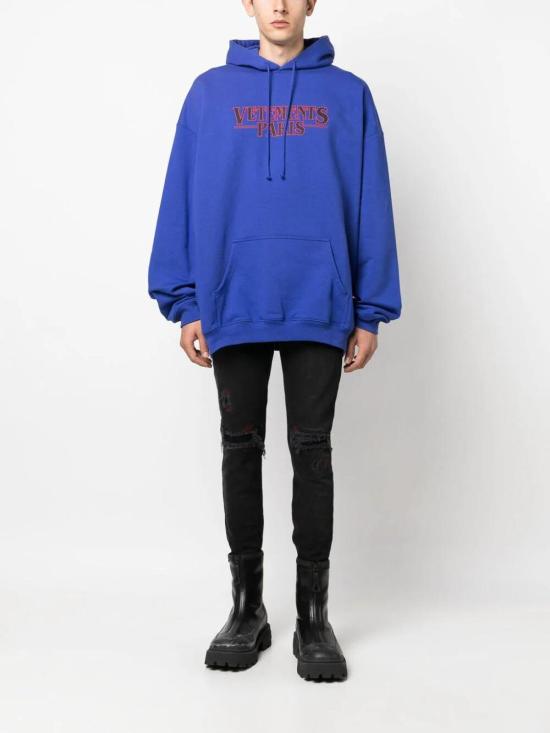  베트멍 후드 티셔츠 UE54HD500NROYAL Blue - VETEMENTS