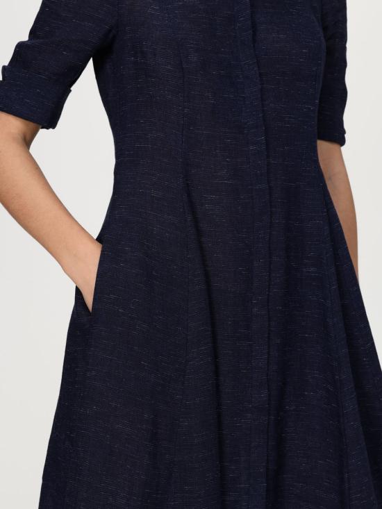 25FW 엠포리오 아르마니 롱 원피스 EW000997TE10381 OB005 Blue - EMPORIO ARMANI