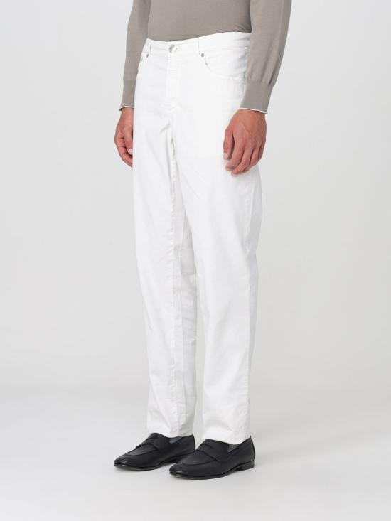 25SS 브루넬로 쿠치넬리 스트레이트 팬츠 M289LI1780 C6007 White - BRUNELLO CUCINELLI