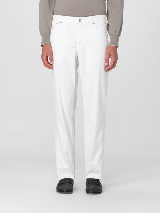 25SS 브루넬로 쿠치넬리 스트레이트 팬츠 M289LI1780 C6007 White