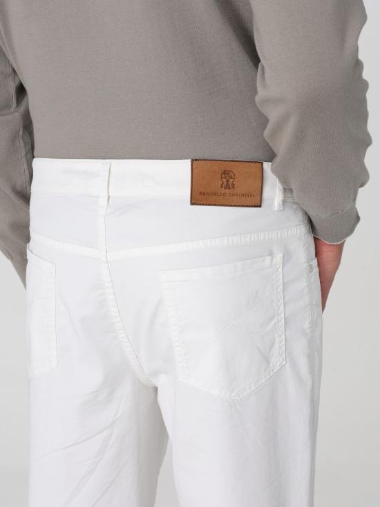 25SS 브루넬로 쿠치넬리 스트레이트 팬츠 M289LI1780 C6007 White - BRUNELLO CUCINELLI