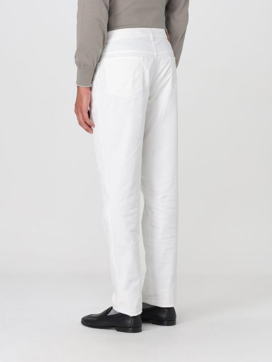 25SS 브루넬로 쿠치넬리 스트레이트 팬츠 M289LI1780 C6007 White - BRUNELLO CUCINELLI