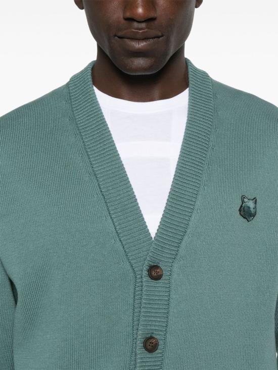 25SS 메종키츠네 가디건 OM00502KT10990080 SOFT TEAL DOM - MAISON KITSUNE