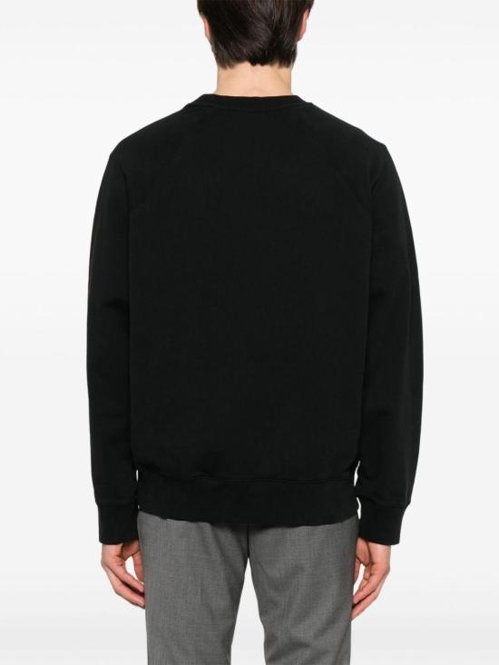  메종키츠네 자수 오버사이즈 래글런 스웨트셔츠 OM00309KM0001P199 BLACK DOM - MAISON KITSUNE