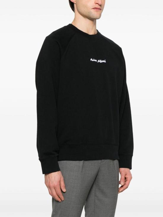 메종키츠네 자수 오버사이즈 래글런 스웨트셔츠 OM00309KM0001P199 BLACK DOM - MAISON KITSUNE