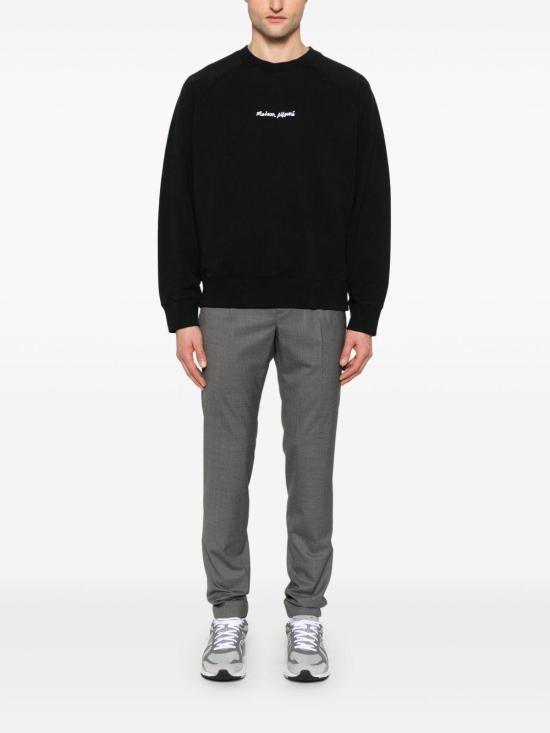  메종키츠네 자수 오버사이즈 래글런 스웨트셔츠 OM00309KM0001P199 BLACK DOM - MAISON KITSUNE