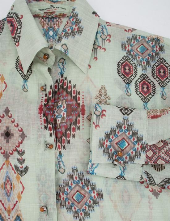 25SS 에르마노 설비노 긴팔 티셔츠 D462K738JGD S4674 Green - ERMANNO SCERVINO