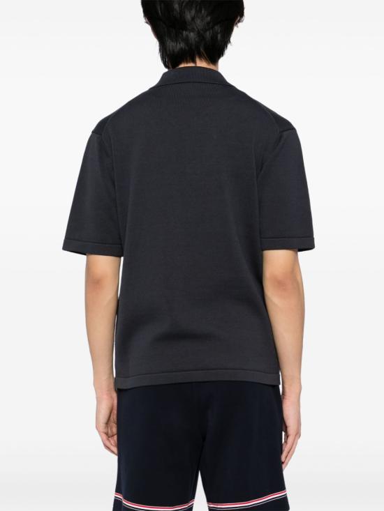 25SS 메종키츠네 볼드 폭스 헤드 자수 니티드 폴로 OM00205KT11350076 SLATE GREY DOM - MAISON KITSUNE