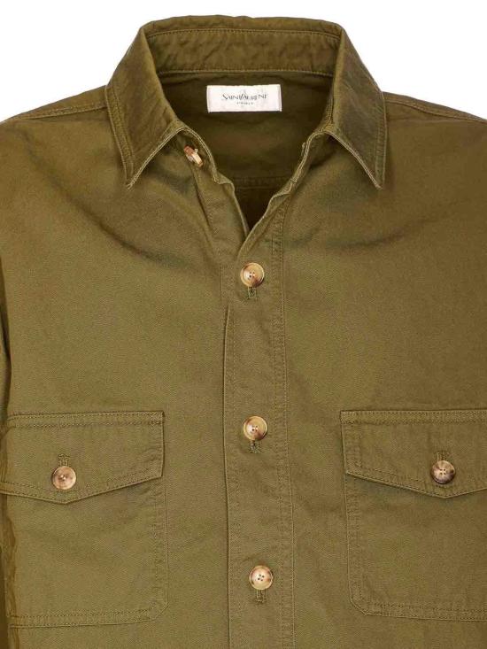 25FW 생로랑 긴팔 셔츠 816396Y03JC3007 Green - SAINT LAURENT