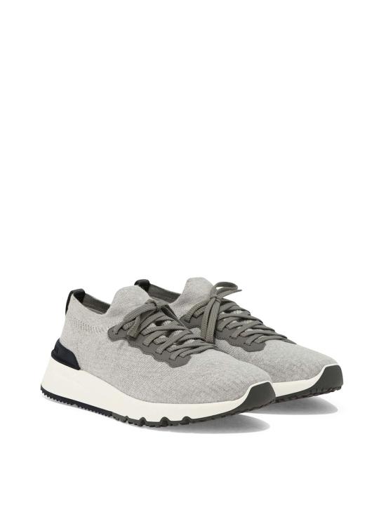 25SS 브루넬로 쿠치넬리 스니커즈 MZUPMB0252CB308 Silver - BRUNELLO CUCINELLI