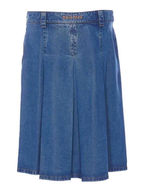  미우미우 스커트 GWD320143VF0008 Blue - MIU MIU