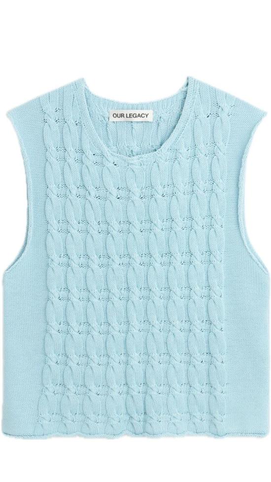 25SS 아워레가시 니트 베스트 M2253PN NATURAL DYE SKY DRY COTTON BLUE