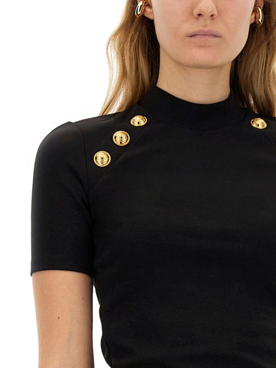 25SS 발망 긴팔 티셔츠 DF1EF090JH30 0PA Black - BALMAIN