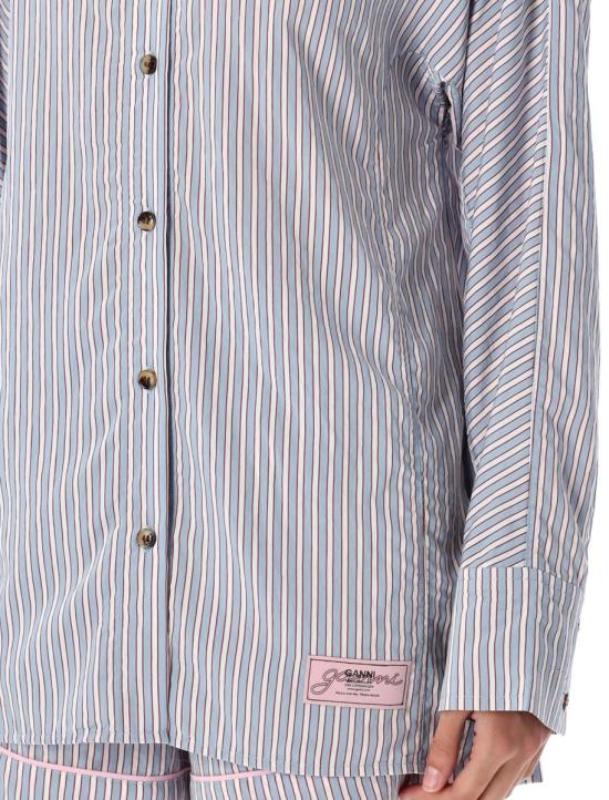 25SS 가니 셔츠 25PW03126933 326 LIGHT BLUE STRIPED - GANNI