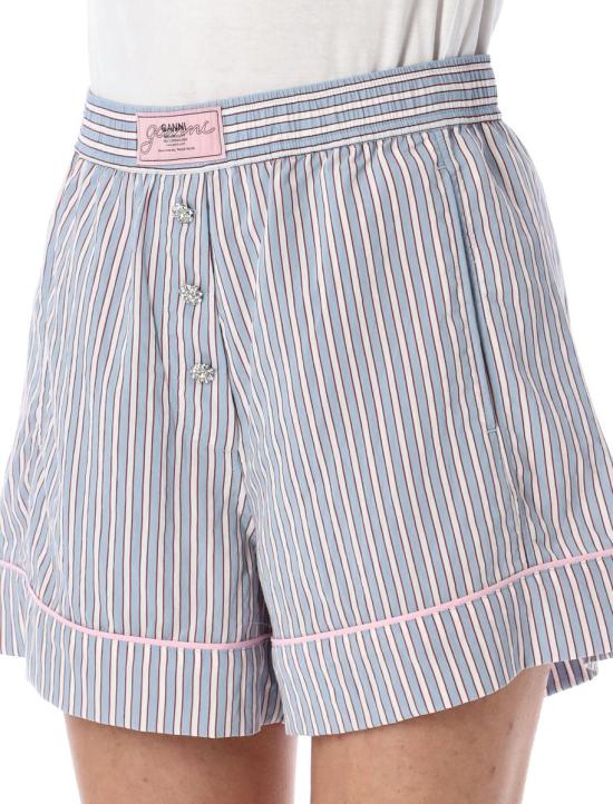 25SS 가니 숏팬츠 25PW03886933 326 LIGHT BLUE STRIPED - GANNI