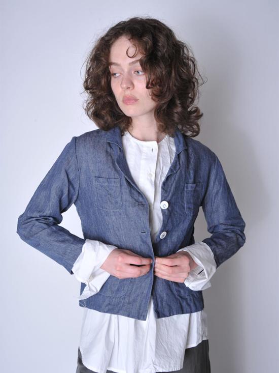  Sula Clothing LTD. 데님 자켓 Sula Clothing Ltd. 리넨 데님 스탠리 재킷 블루 - OTHER BRANDS