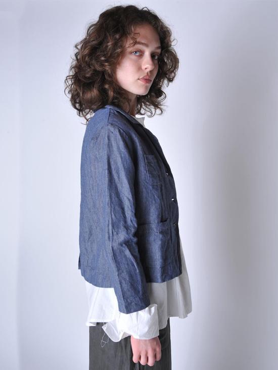  Sula Clothing LTD. 데님 자켓 Sula Clothing Ltd. 리넨 데님 스탠리 재킷 블루 - OTHER BRANDS