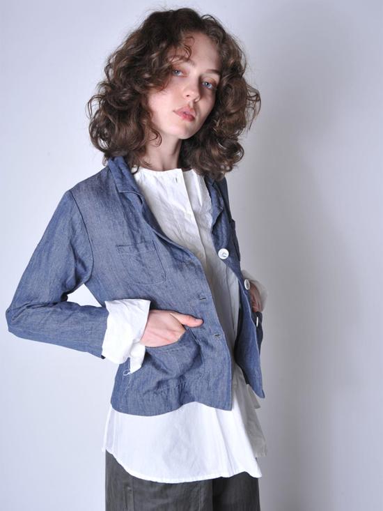  Sula Clothing LTD. 데님 자켓 Sula Clothing Ltd. 리넨 데님 스탠리 재킷 블루 - OTHER BRANDS