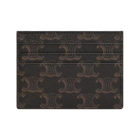 25FW 셀린느 트리옹프 캔버스 트리옹프 카드 홀더 10L832CQH04LU TAN DOM - CELINE