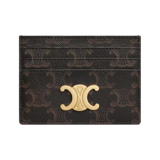 26FW 셀린느 트리옹프 캔버스 트리옹프 카드 홀더 10L832CQH 04LU TAN DOM