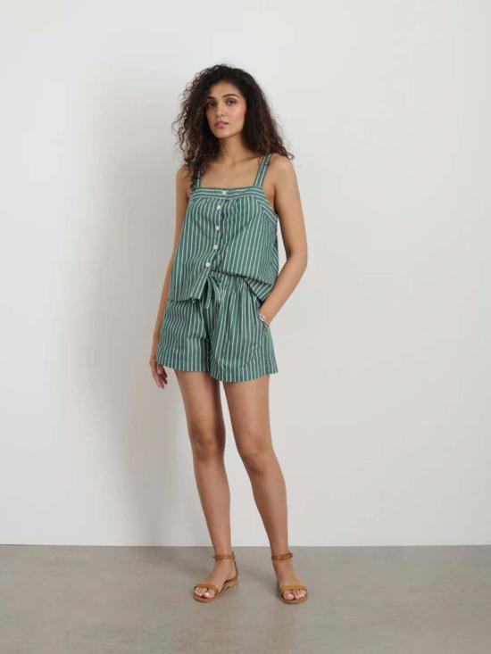  알렉스 밀 반팔 티셔츠 몬톡 스트라이프 탱크 그린/화이트 - ALEX MILL