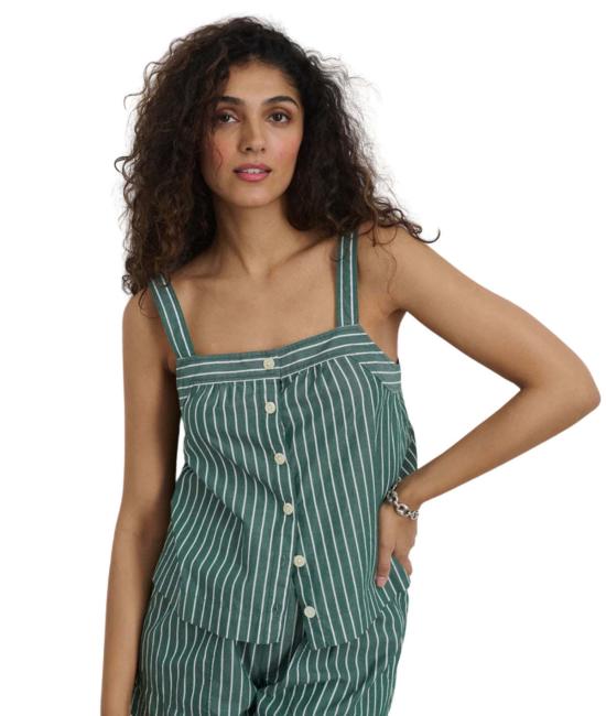  알렉스 밀 반팔 티셔츠 몬톡 스트라이프 탱크 그린/화이트