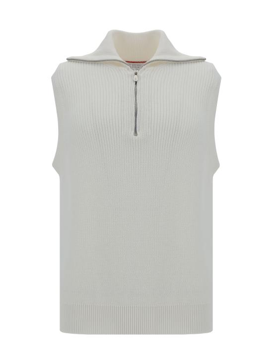 25SS 브루넬로 쿠치넬리 니트 베스트 M28708707 C2723 WHITE