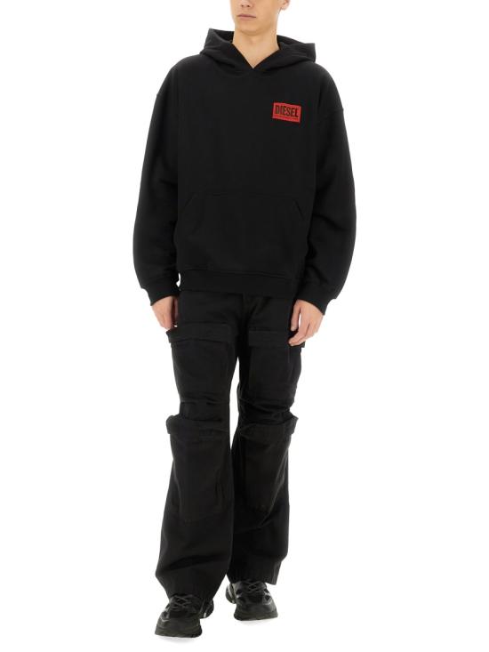 24FW 디젤 후드 티셔츠 A16469 0BMBJ9XX BLACK - DIESEL