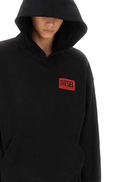 24FW 디젤 후드 티셔츠 A16469 0BMBJ9XX BLACK - DIESEL