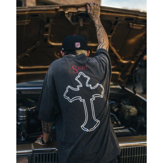 25SS 세인트 미카엘 반팔 티셔츠 HR8C14BK BLACK - SAINT MXXXXXX