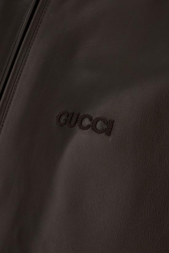 25SS 구찌 자수로고 봄버 레더 자켓 793726XNA3M 2014 Marrone - GUCCI