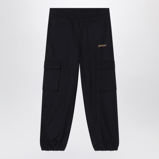 25SS [키즈] 오프화이트 트레이닝/조거 팬츠 OBCF007S25FAB001 Black