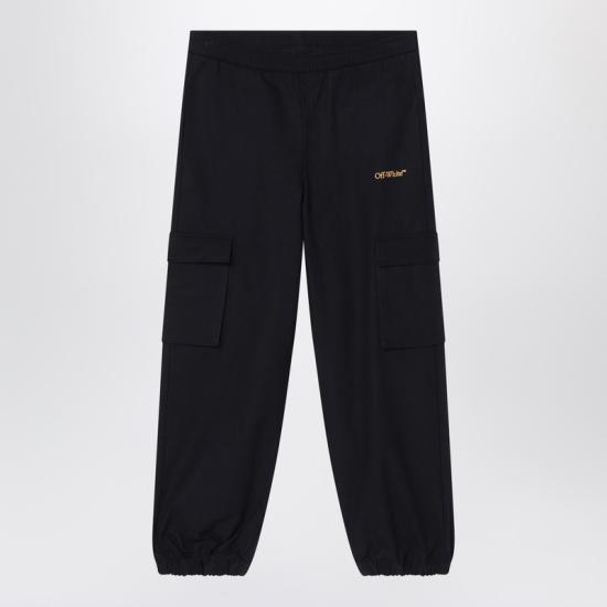  [키즈] 오프화이트 스트레이트 팬츠 OBCF007S25FAB001 Black