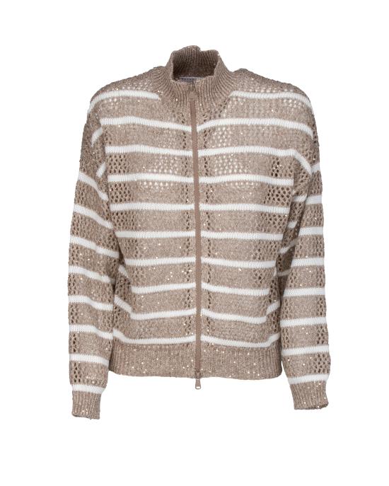 25SS 브루넬로 쿠치넬리 니트웨어 MCO558906 CKE88 TORTORA BIANCO