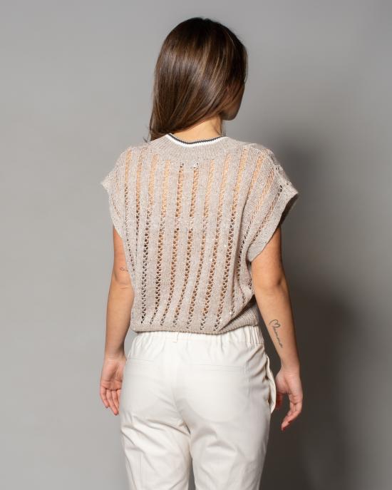 25SS 브루넬로 쿠치넬리 니트웨어 MCO559412 CJK08 Tortora - BRUNELLO CUCINELLI