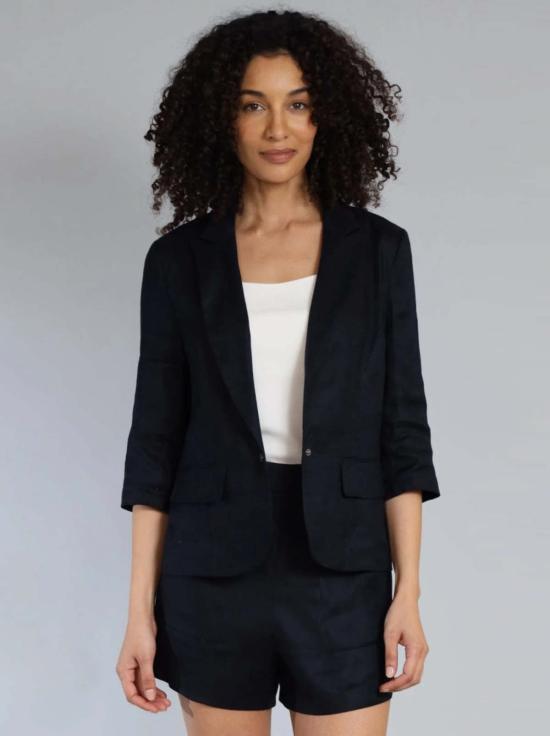  Lola & Sophie 숏팬츠 롤라앤소피 스트레치 리넨 쇼트 네이비 - OTHER BRANDS