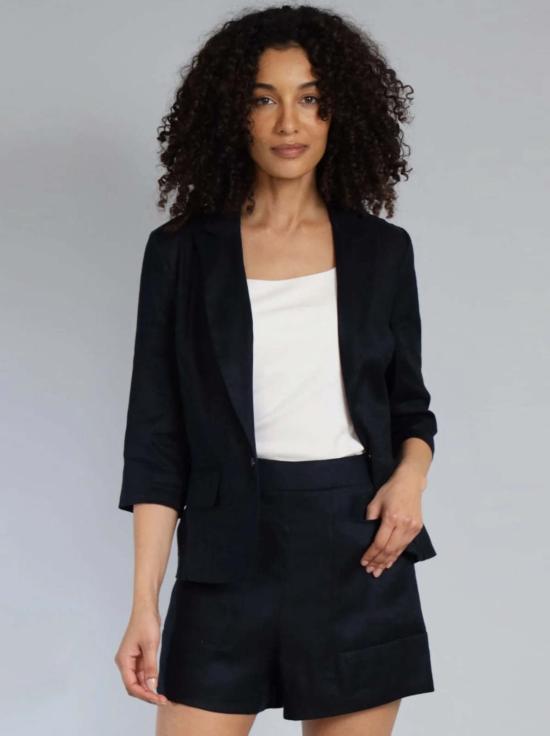  Lola & Sophie 숏팬츠 롤라앤소피 스트레치 리넨 쇼트 네이비 - OTHER BRANDS