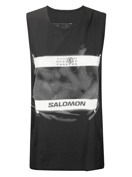 25SS MM6 X 살로몬 민소매 티셔츠 S52NL0071M20101 900 DEEP BLACK