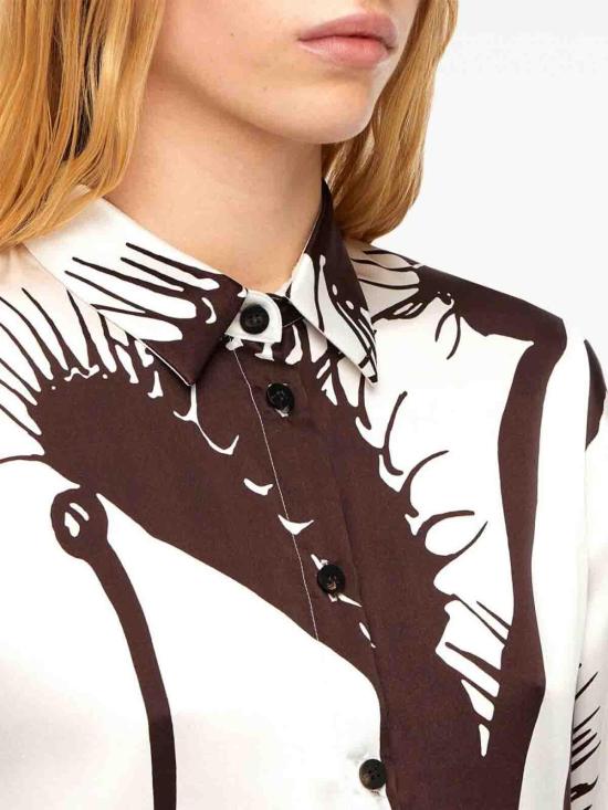 24FW 살바토레 페라가모 블라우스 13E919WHITE Dark Brown - SALVATORE FERRAGAMO